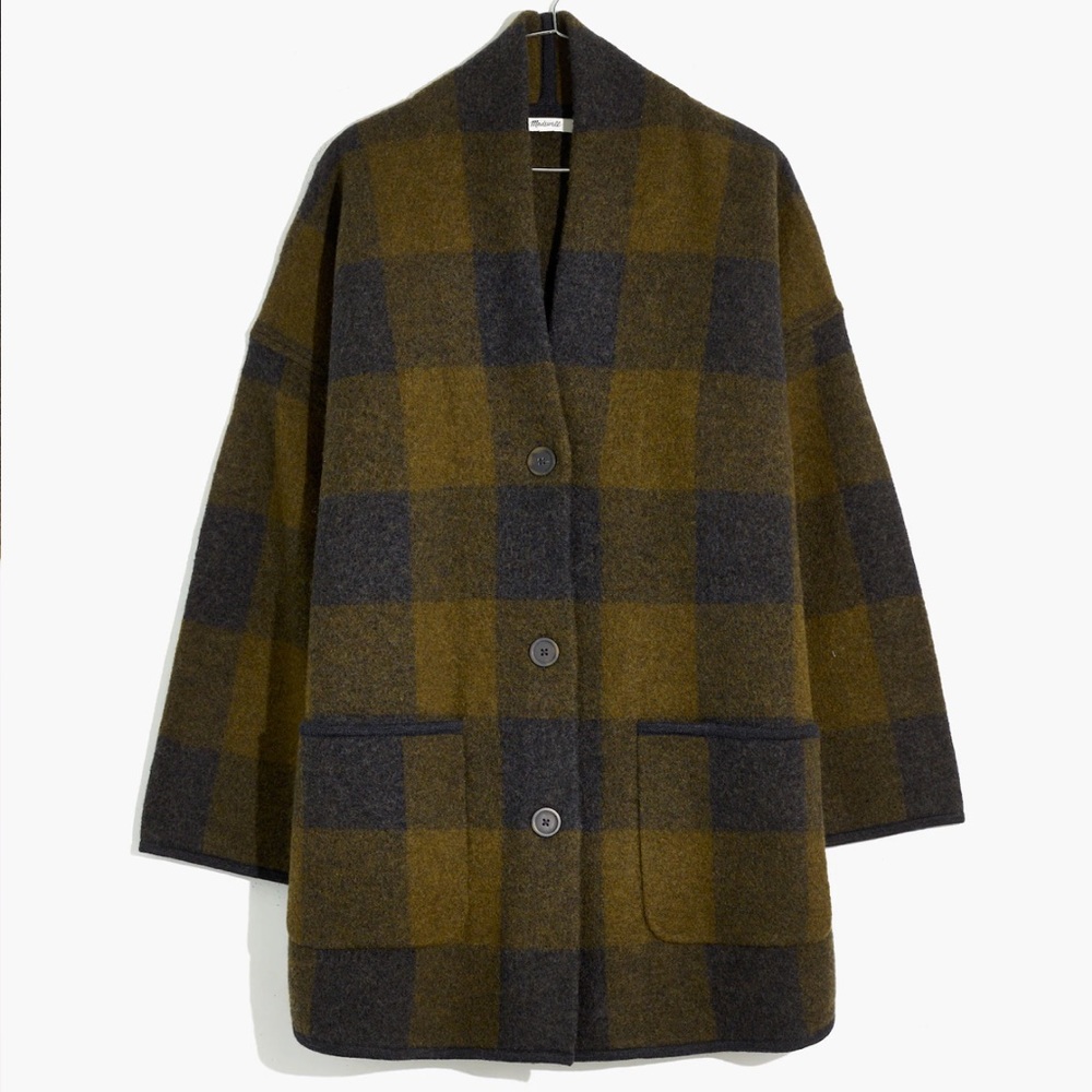 Madewell Buffalo Check Sweater Coat